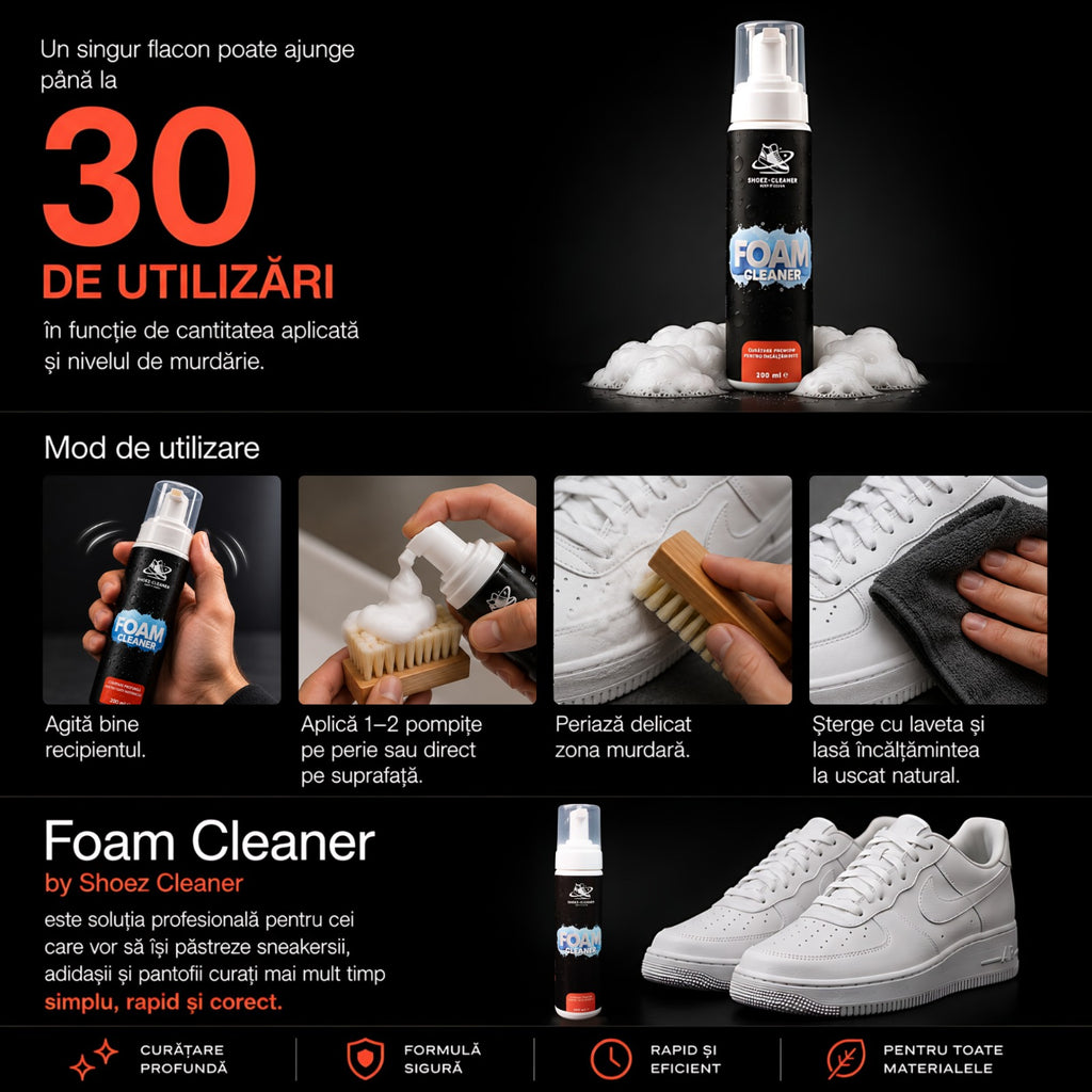 Kit profesional de curatare a incaltamintelor – Foam Cleaner
