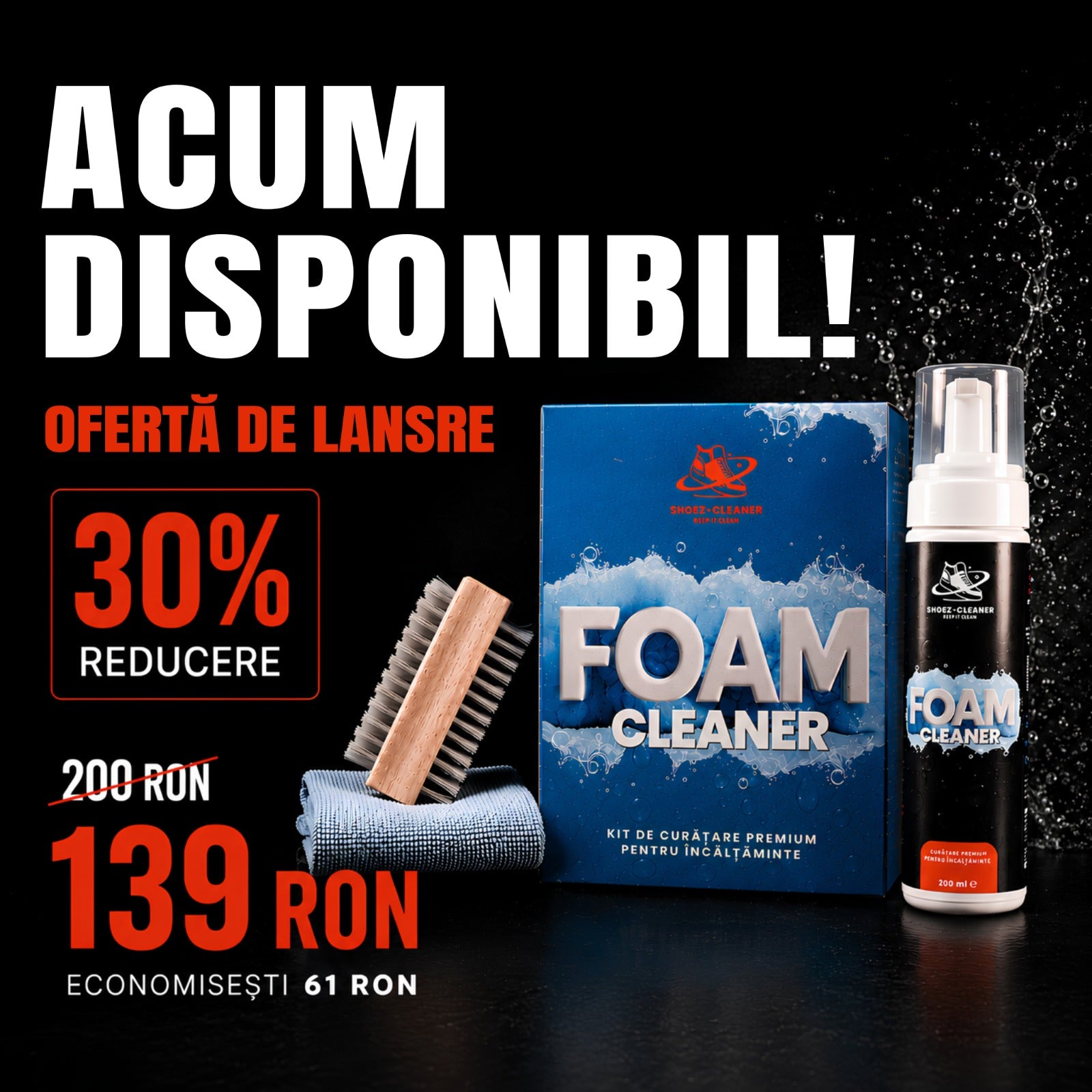 Kit profesional de curatare a incaltamintelor – Foam Cleaner
